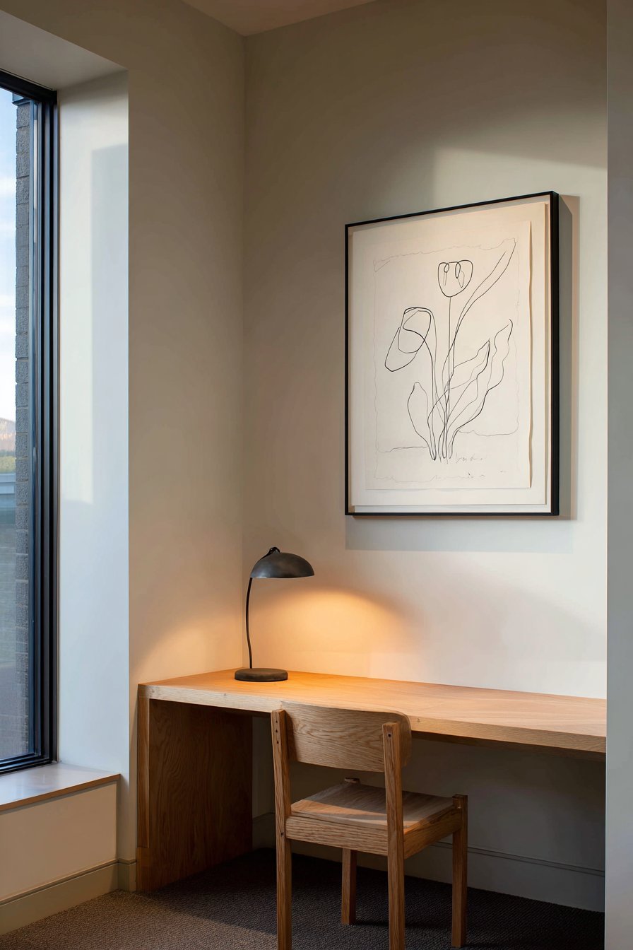 Black Ink Botanical Line Drawing