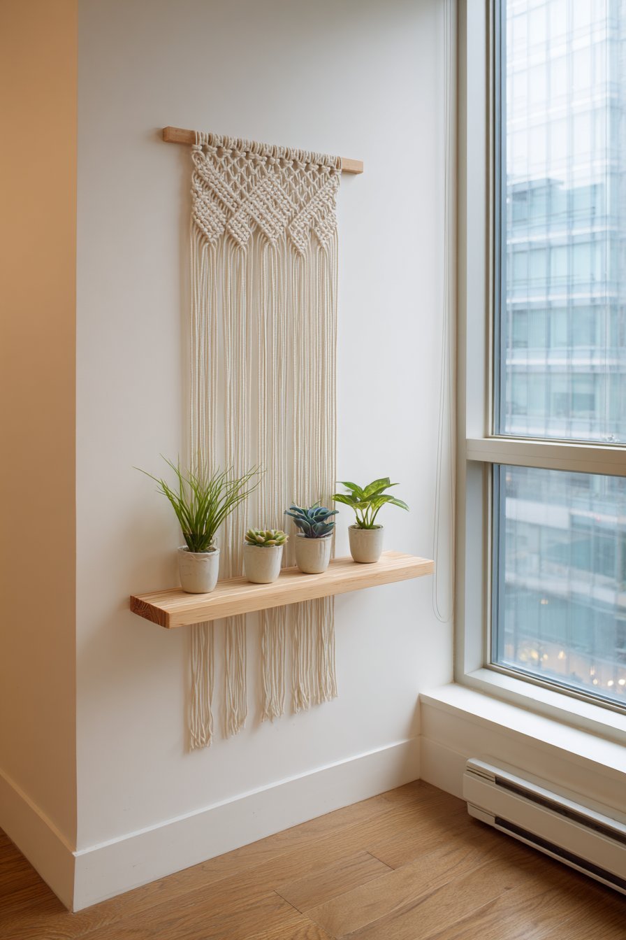 Macramé Wall Hanging with Trailing Plants