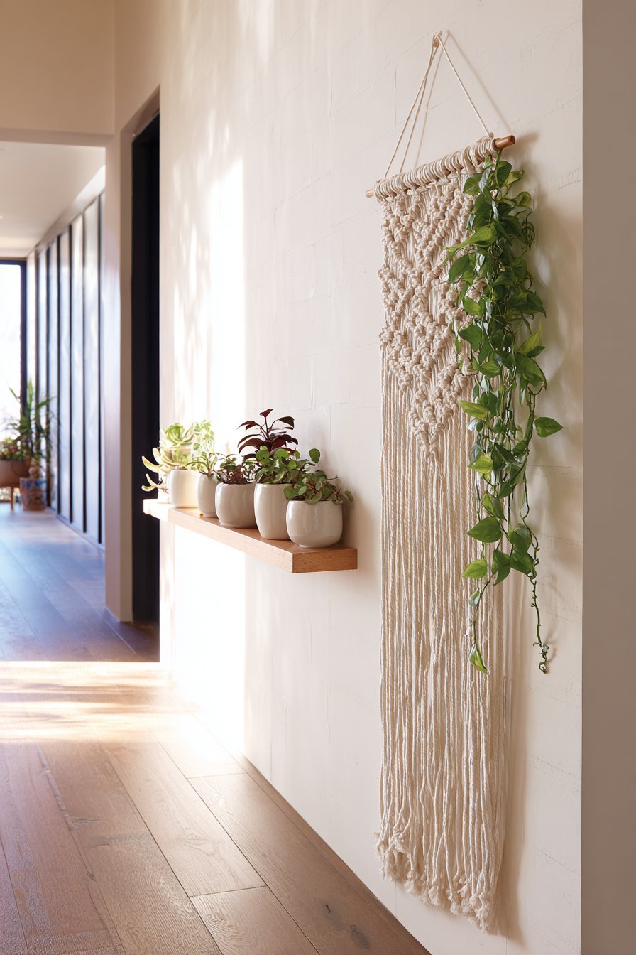 Macramé Wall Hanging with Trailing Plants