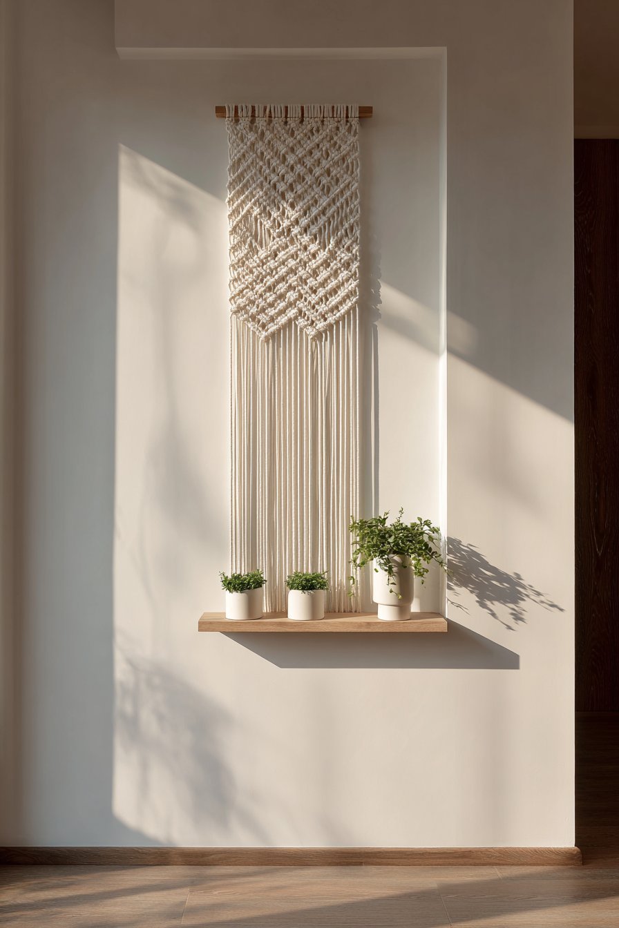 Macramé Wall Hanging with Trailing Plants