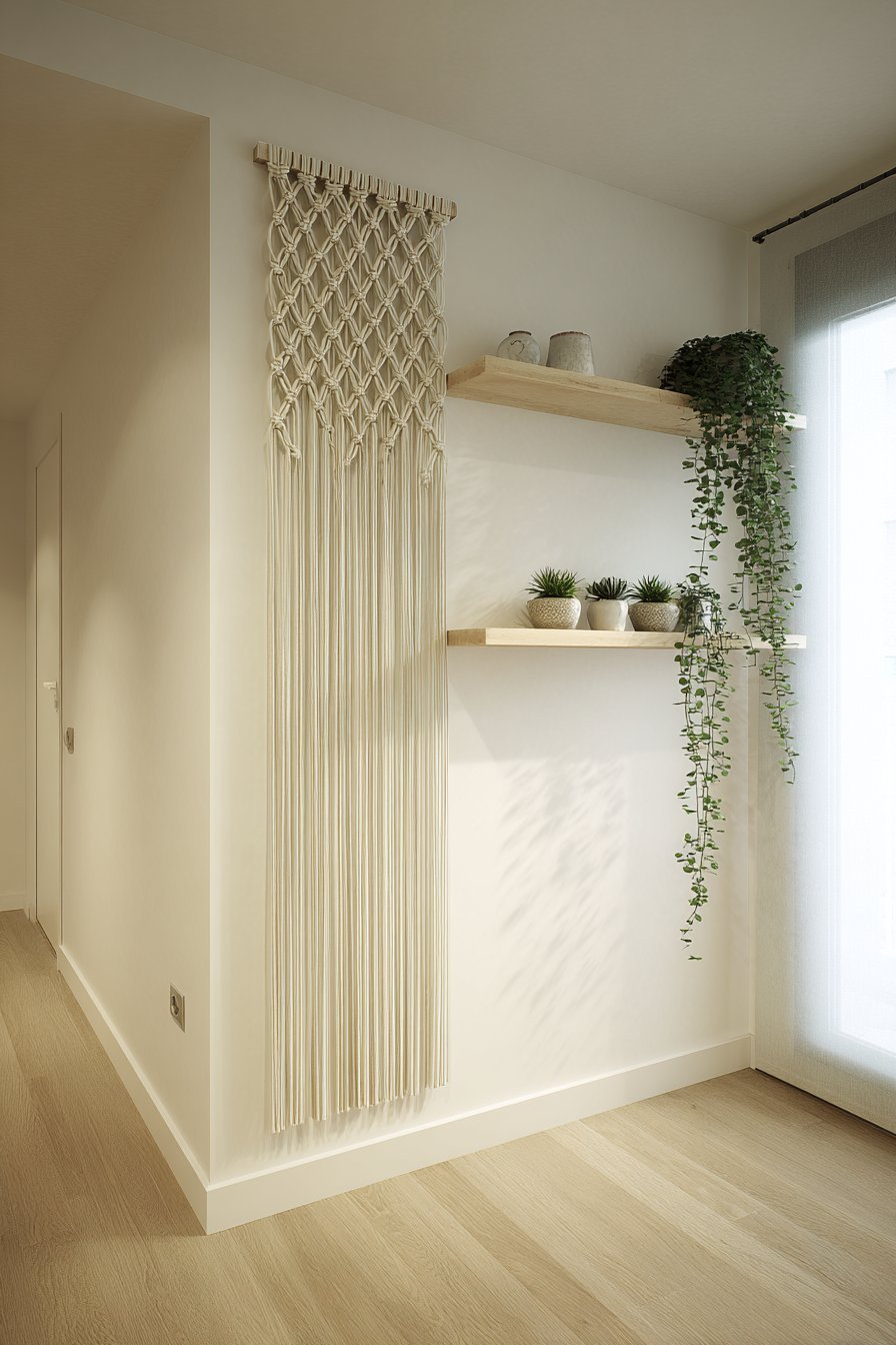 Macramé Wall Hanging with Trailing Plants