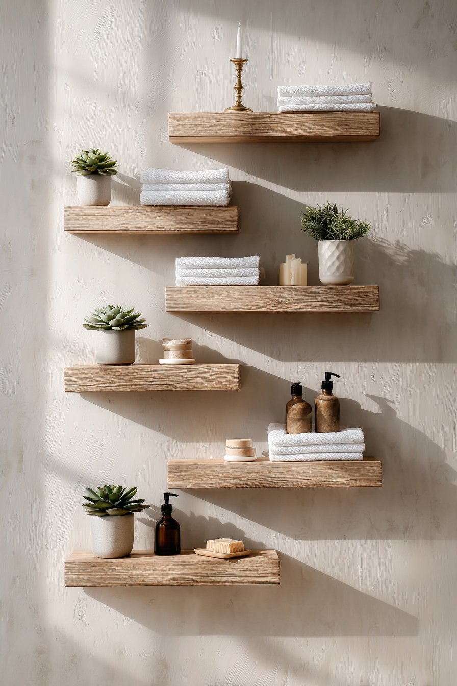 Asymmetrical Floating Shelf Display