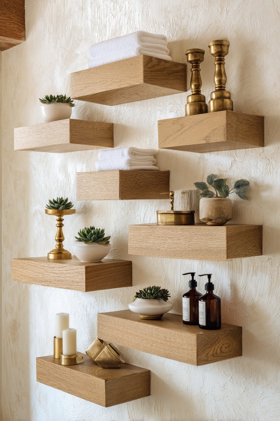 Asymmetrical Floating Shelf Display