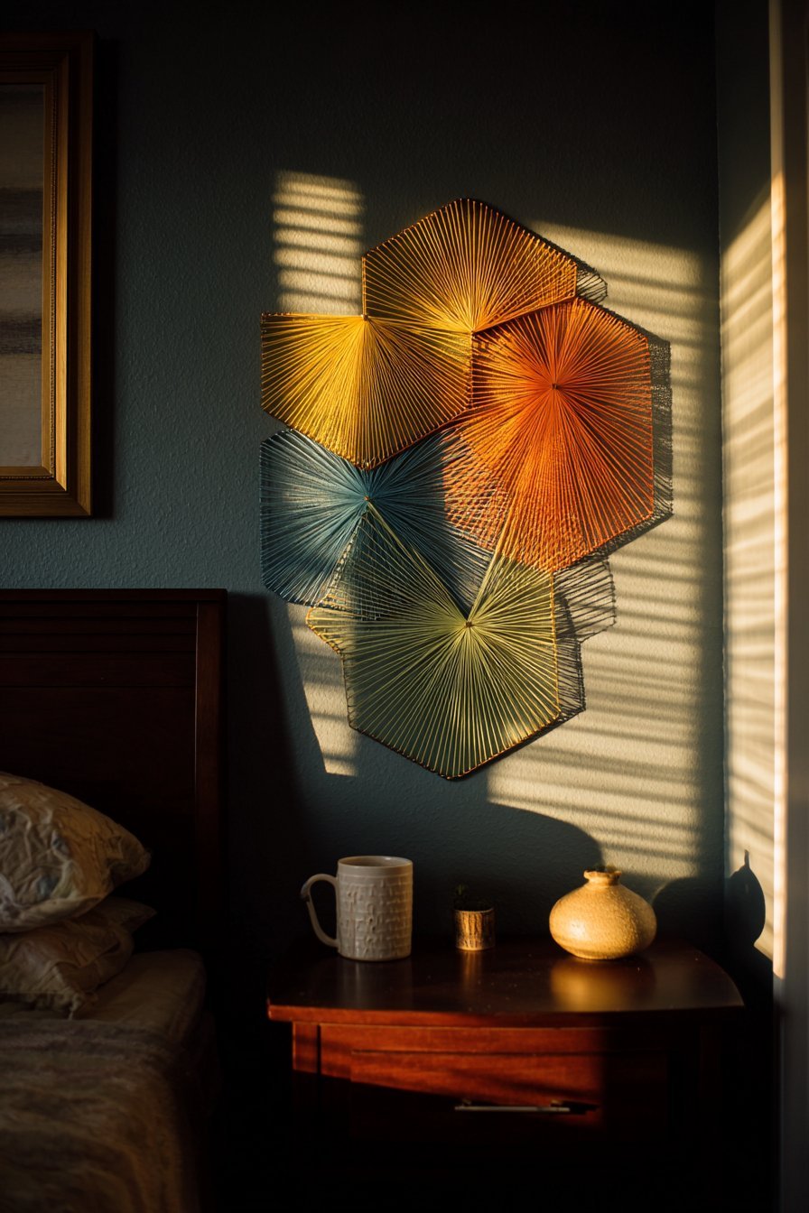 Colorful Geometric String Art