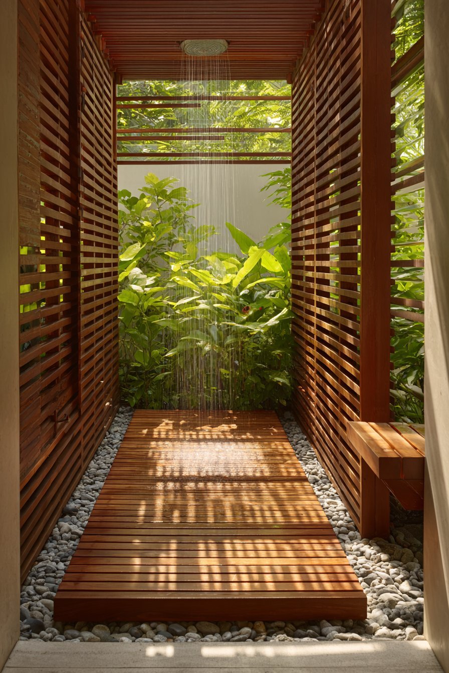 Outdoor Shower with Cedar Privacy