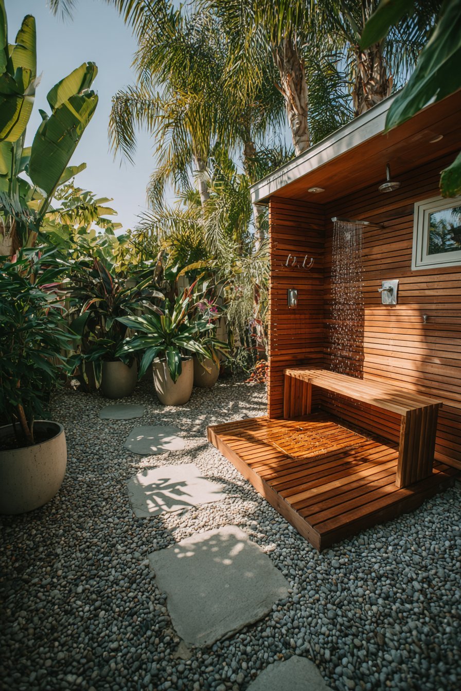 Outdoor Shower with Cedar Privacy