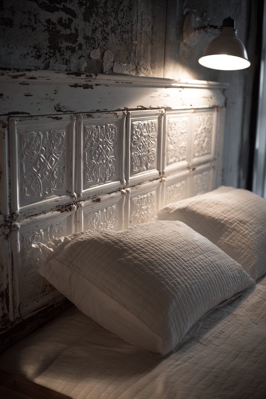 Repurposed Tin Ceiling Tiles Accent Wall