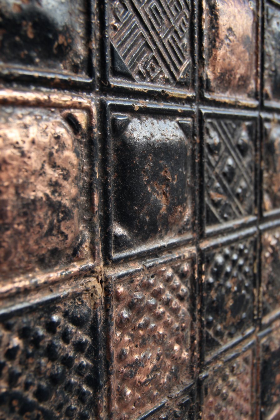 Repurposed Tin Ceiling Tiles Accent Wall