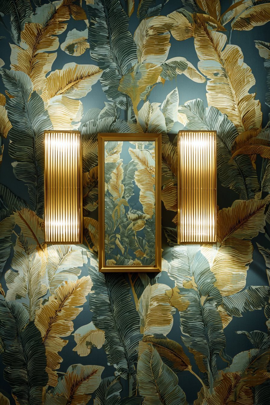 Bold Tropical Wallpaper with Brass Accents