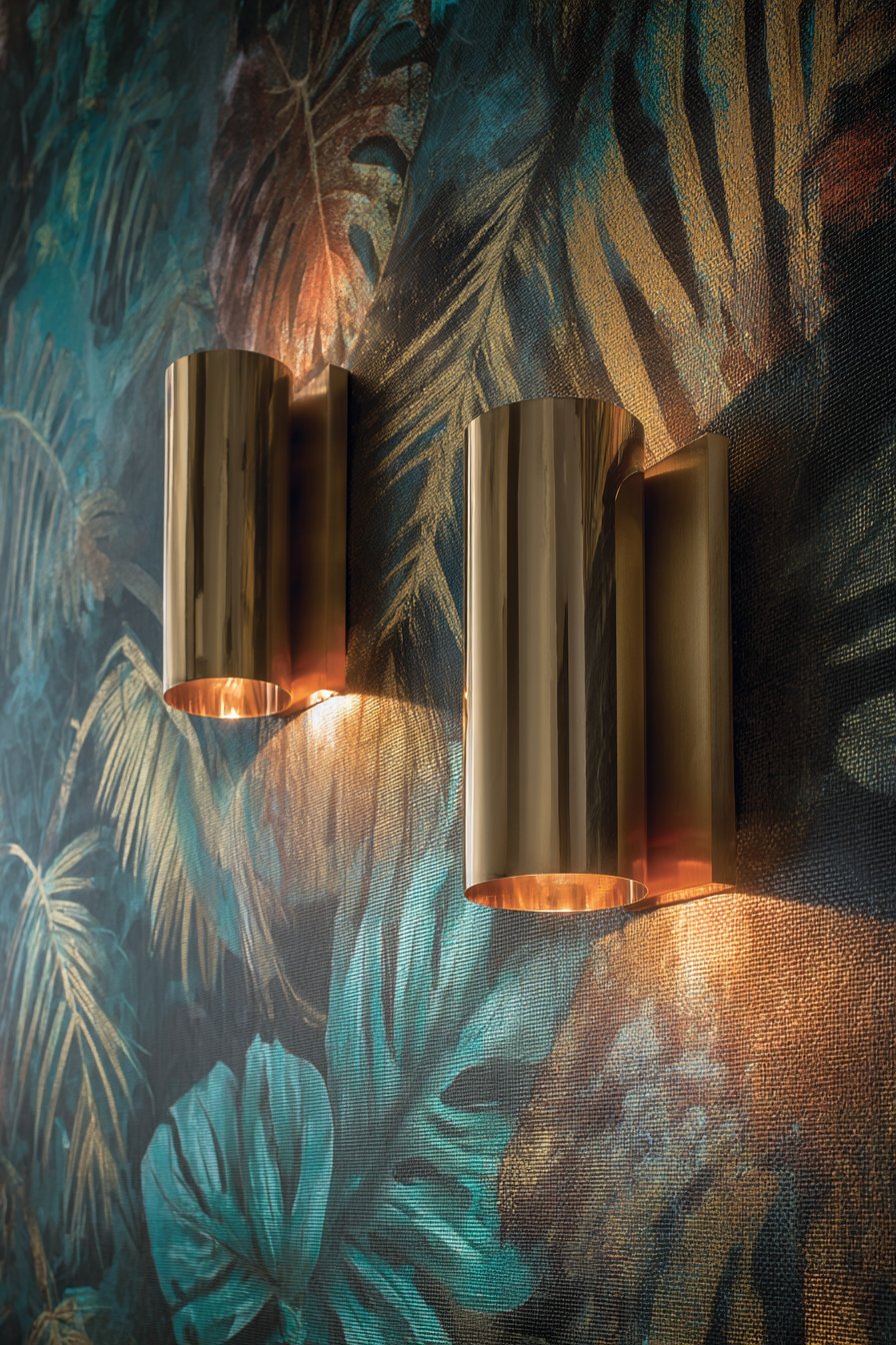 Bold Tropical Wallpaper with Brass Accents