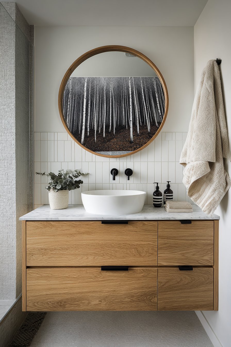 Vintage Mirror Collection on Damask Wallpaper