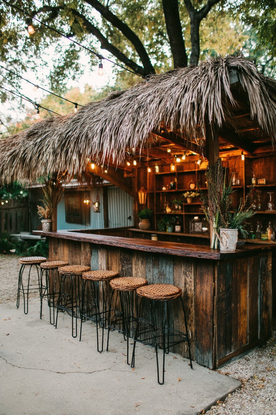 Thatched Roof Bar Setup