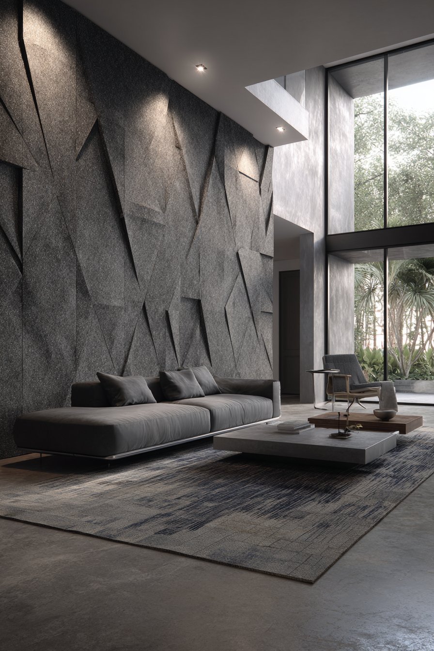 Functional Charcoal Acoustic Felt Panels