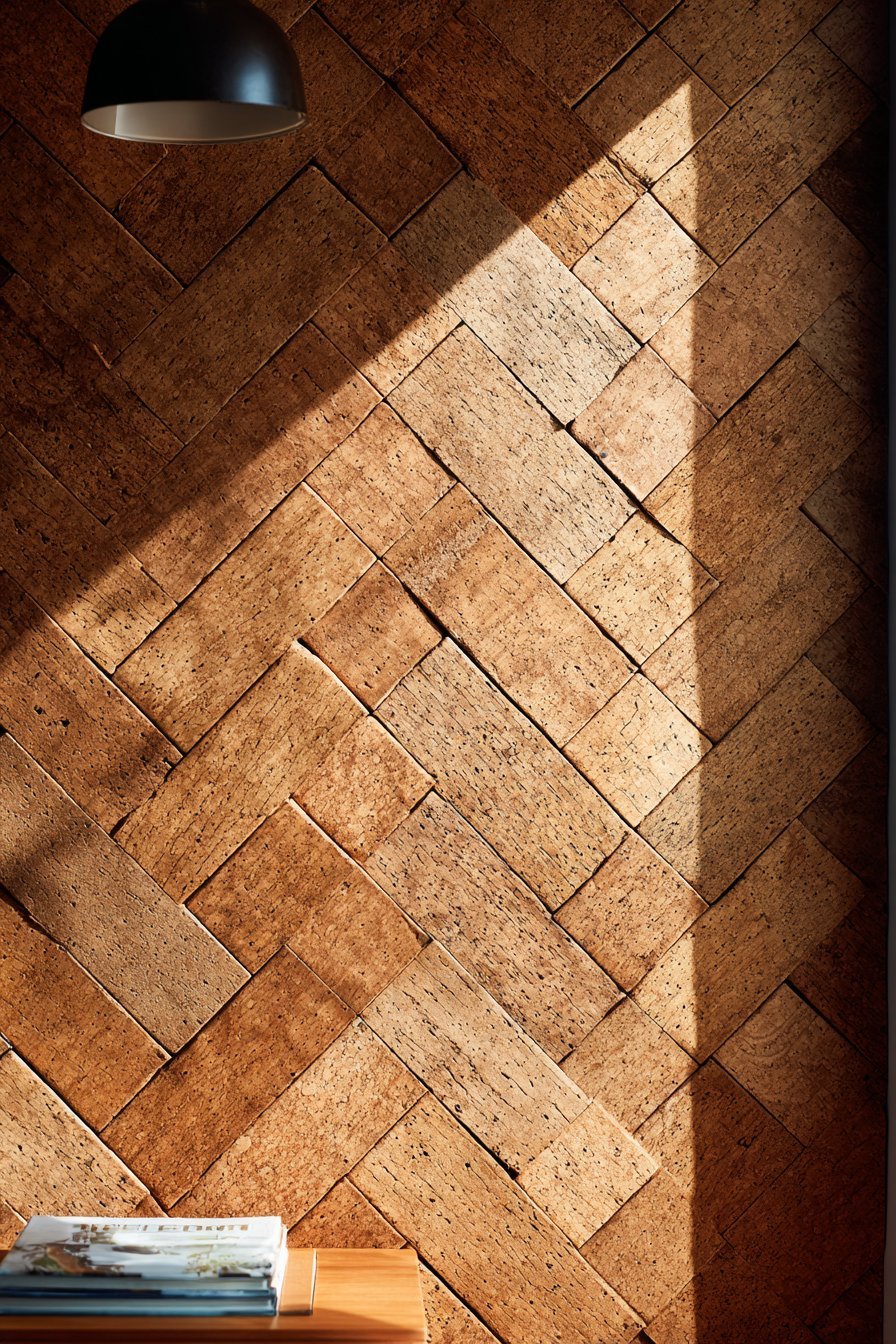Sustainable Cork Herringbone Pattern