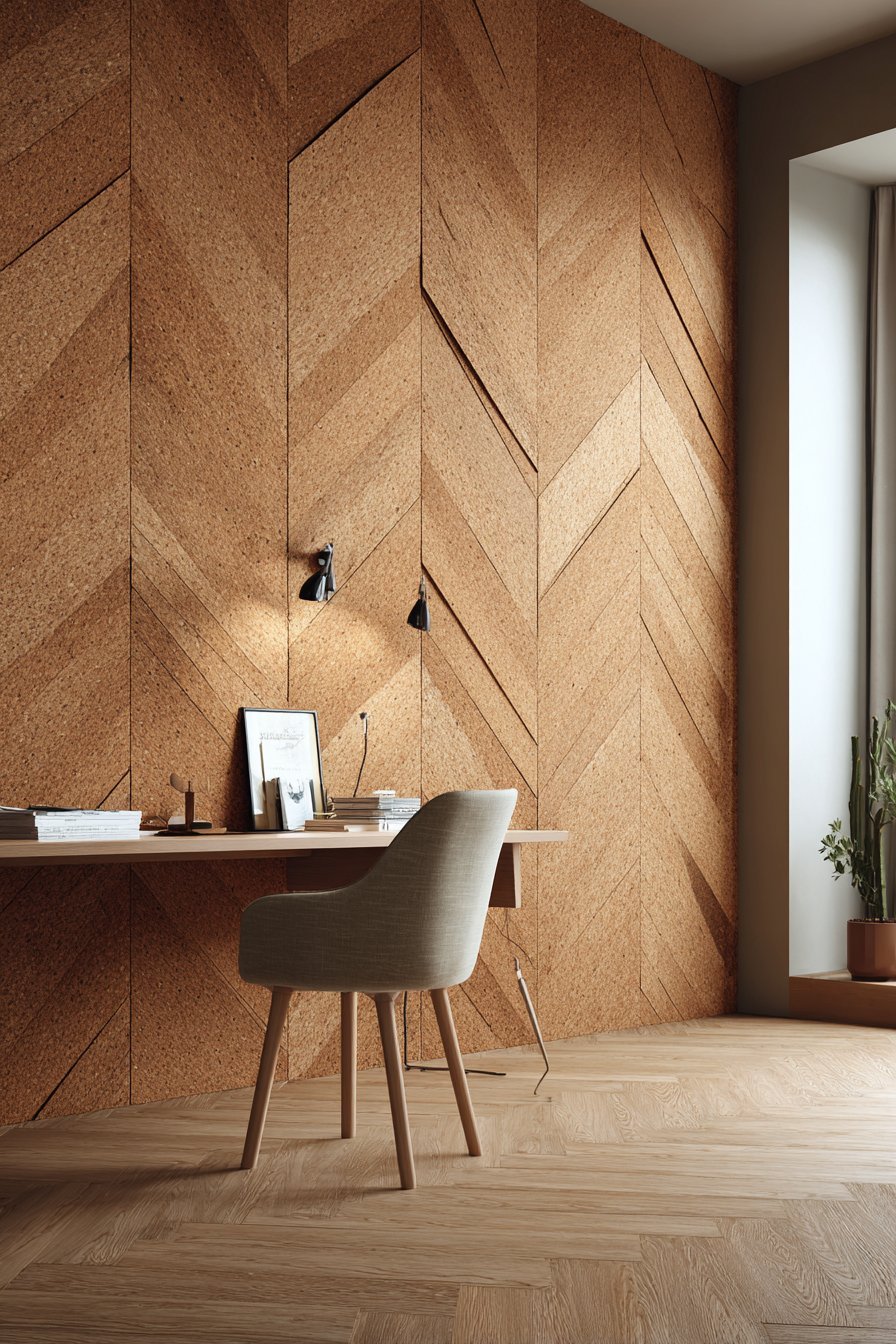 Sustainable Cork Herringbone Pattern