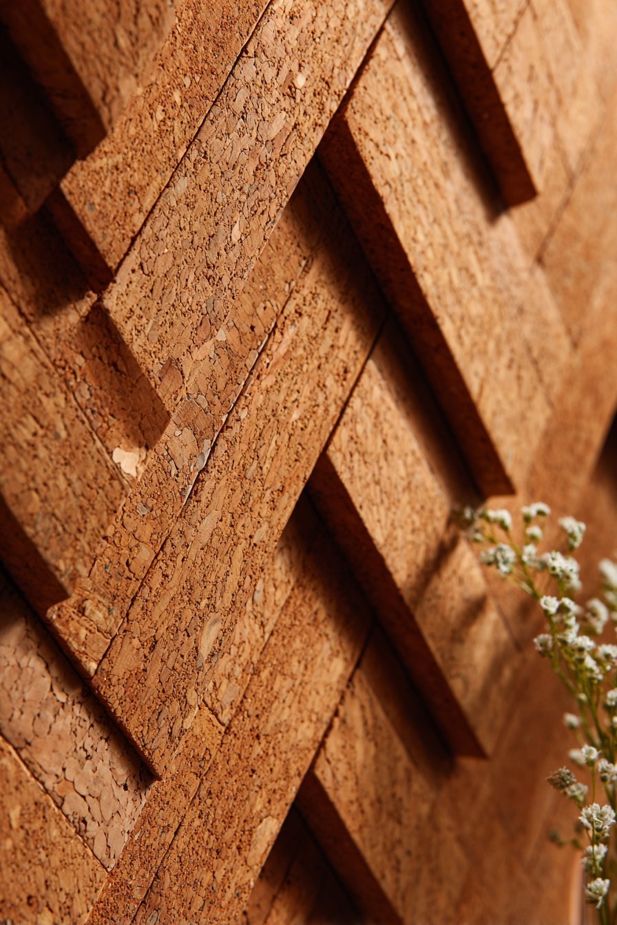 Sustainable Cork Herringbone Pattern