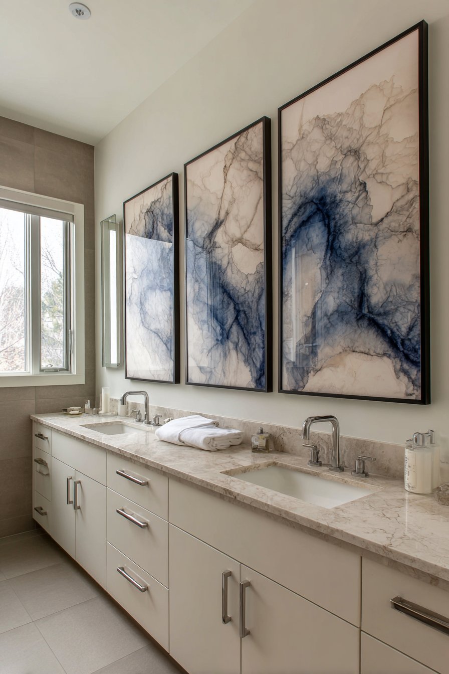 Monochromatic Water Photography Triptych