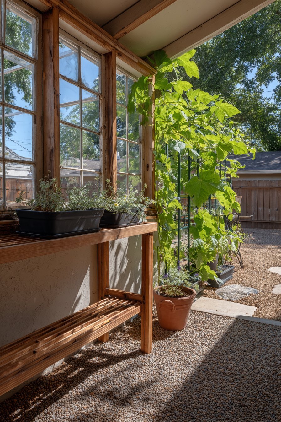 Eclectic Reclaimed Window Greenhouse