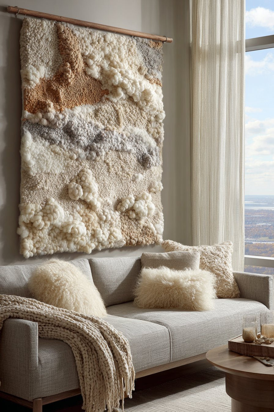 Natural Fiber Handwoven Textile Wall Hanging