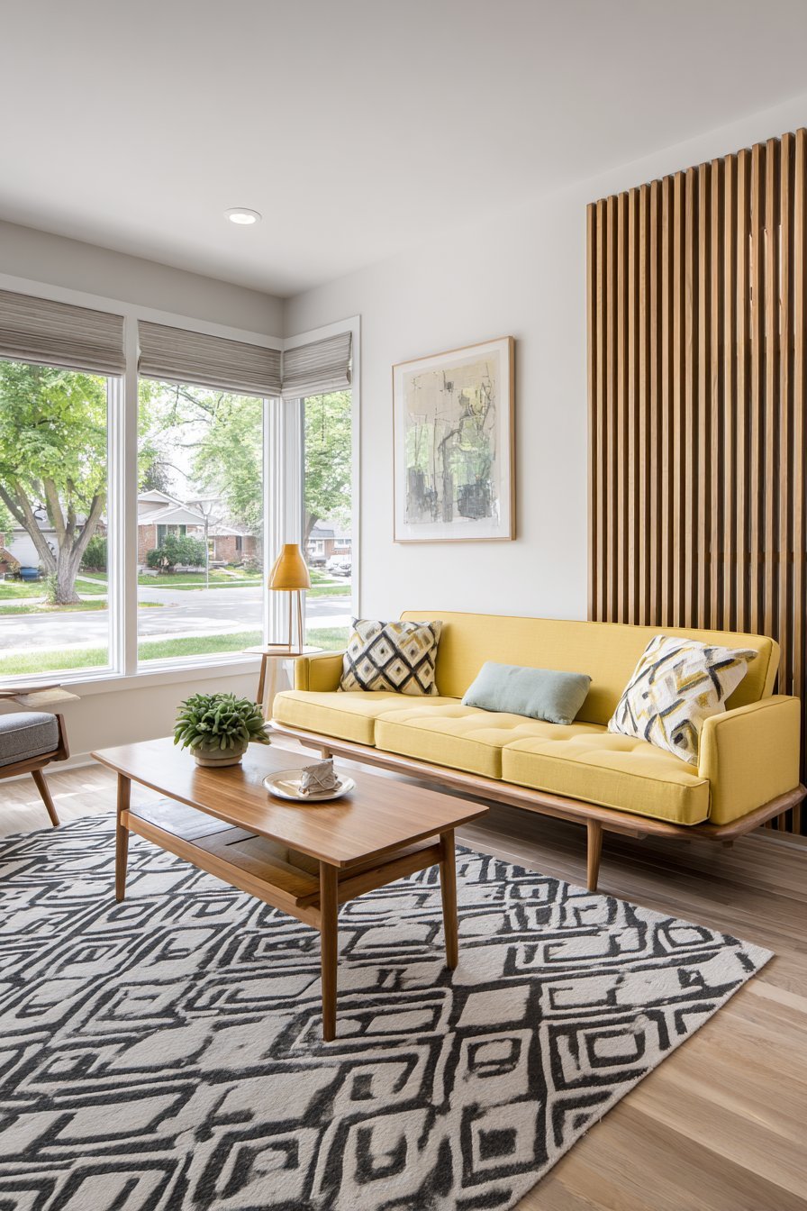 Mid-Century Walnut Slat Panels