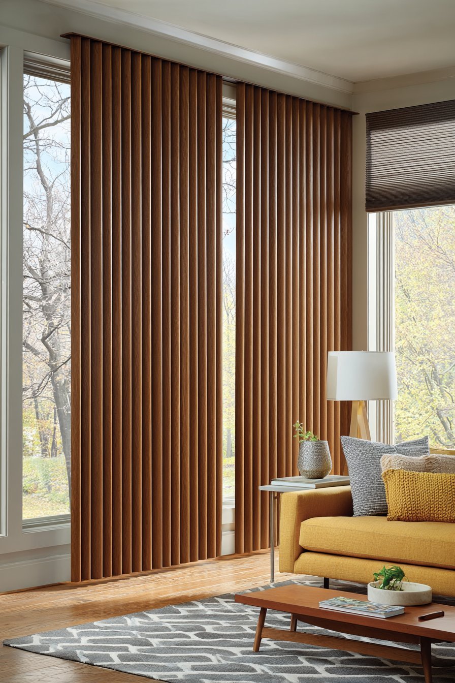 Mid-Century Walnut Slat Panels