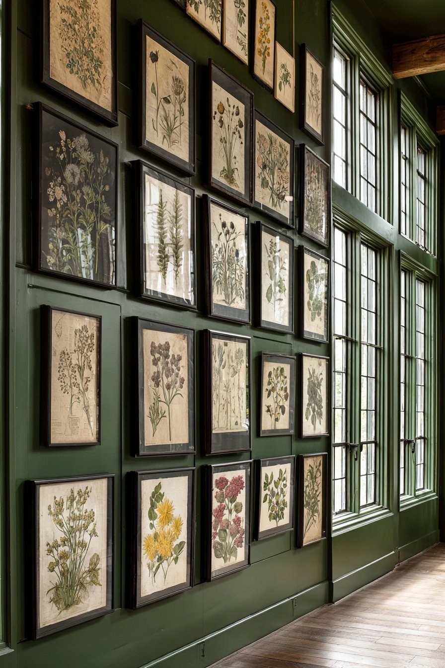 Antique Botanical Prints Grid Display