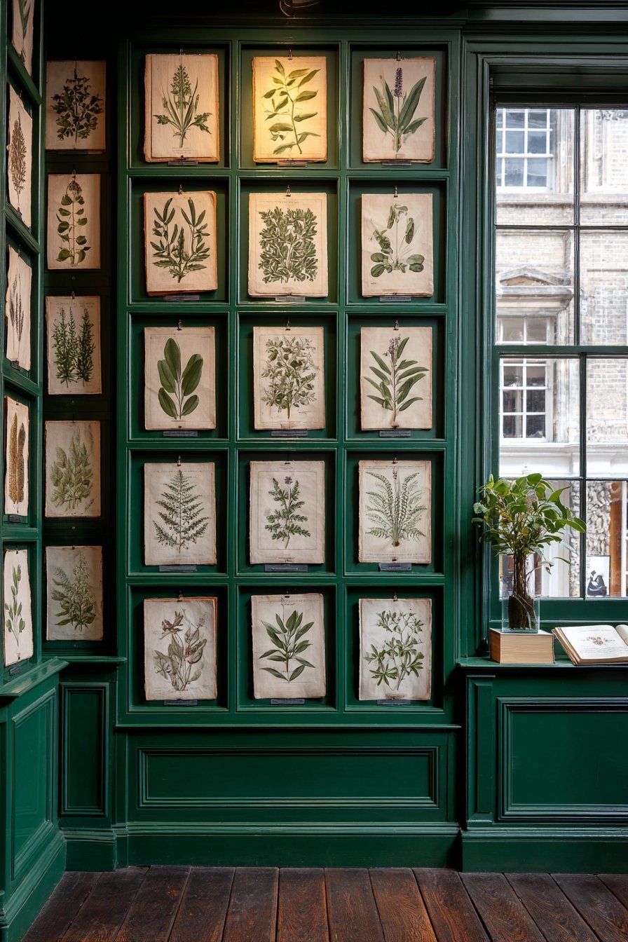 Antique Botanical Prints Grid Display