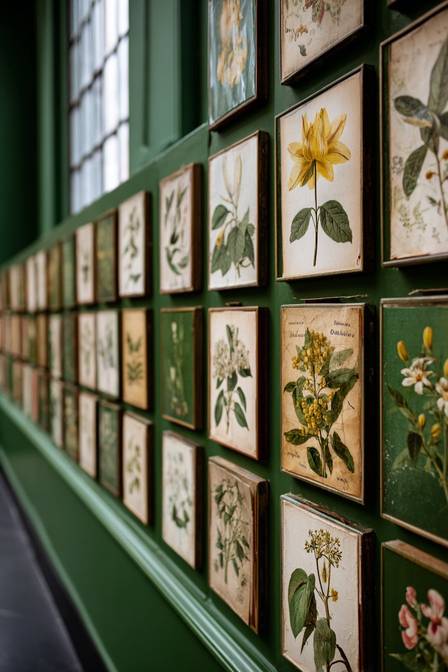 Antique Botanical Prints Grid Display