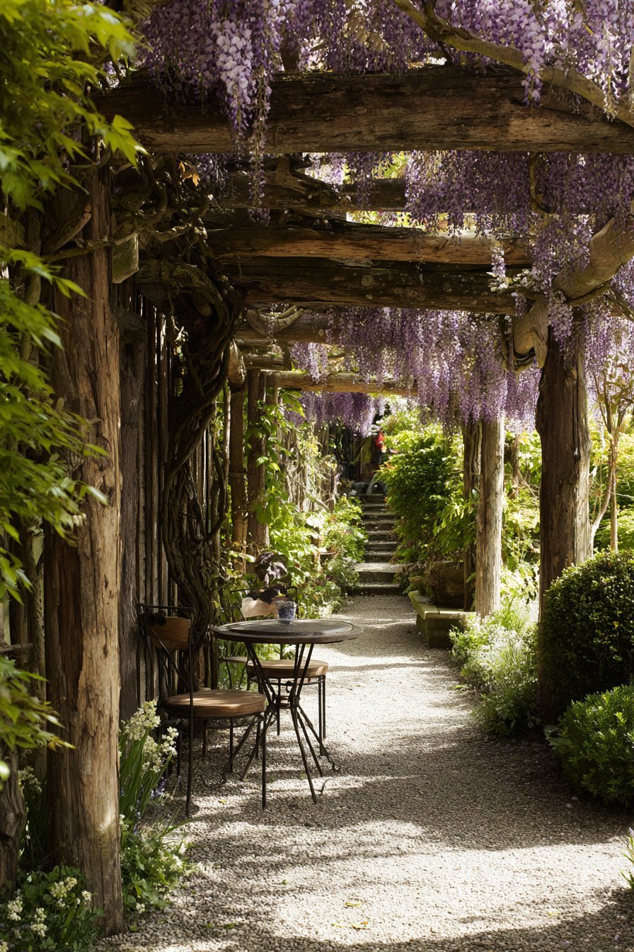 Wisteria-Draped Pergola
