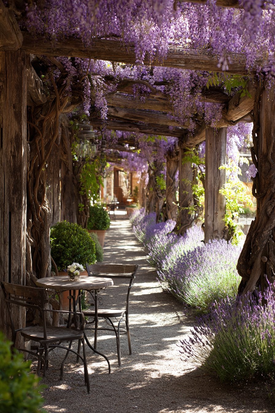 Wisteria-Draped Pergola