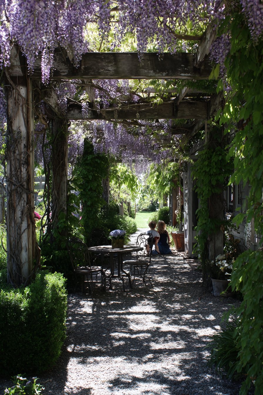Wisteria-Draped Pergola