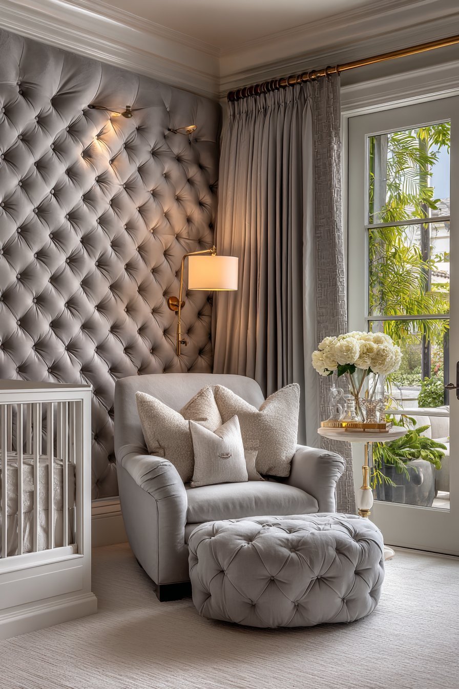 Quilted Linen Headboard Wall