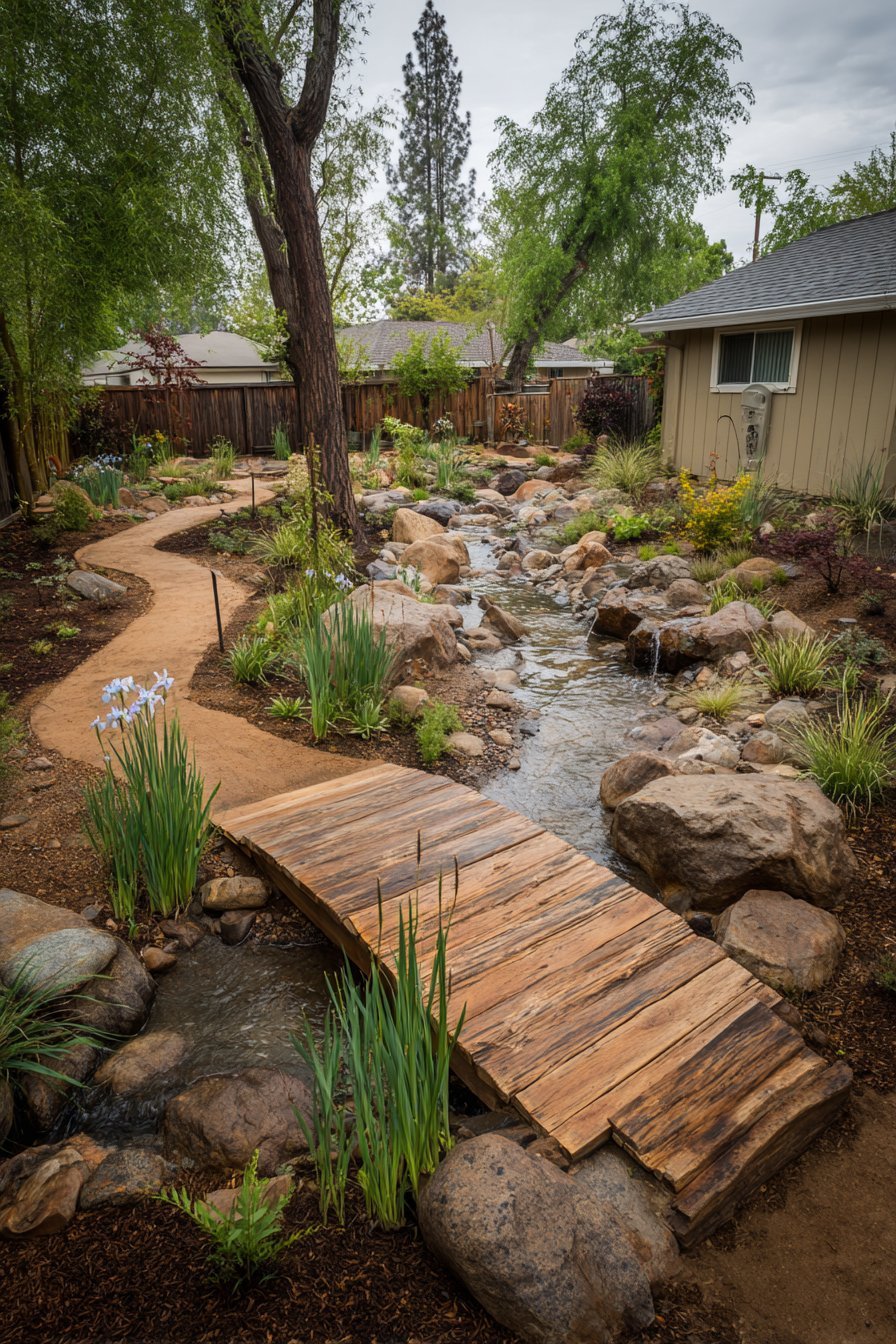 Naturalistic Dry Stream Bed