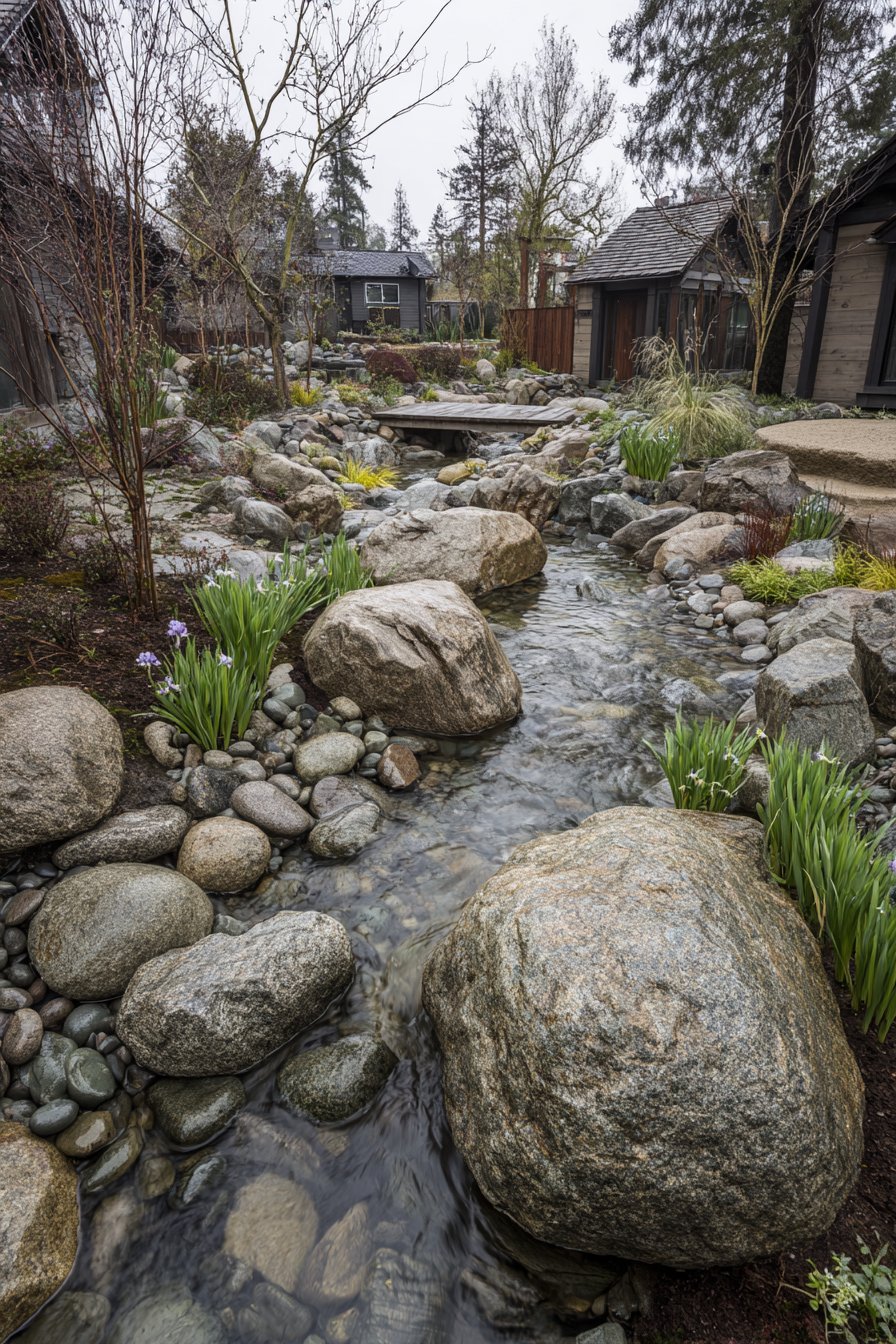 Naturalistic Dry Stream Bed