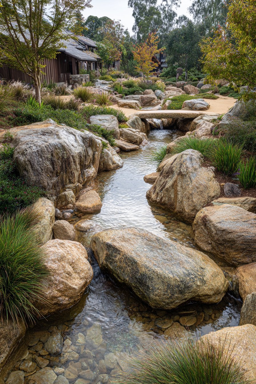 Naturalistic Dry Stream Bed