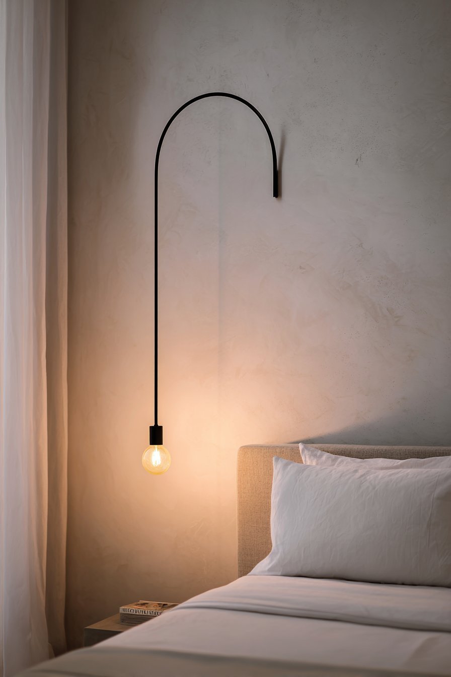 Exposed Bulb Pendant Bedside Lighting