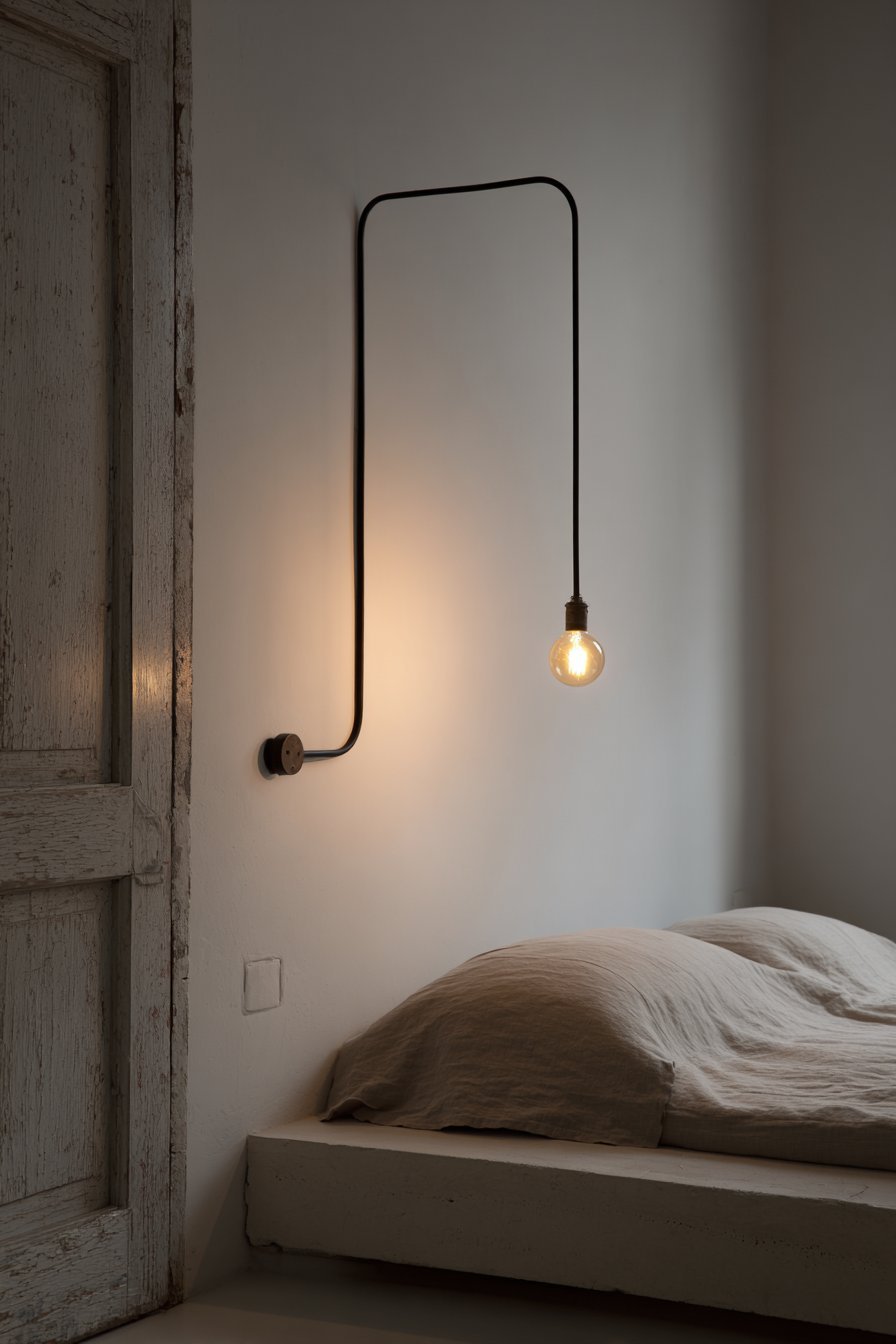 Exposed Bulb Pendant Bedside Lighting