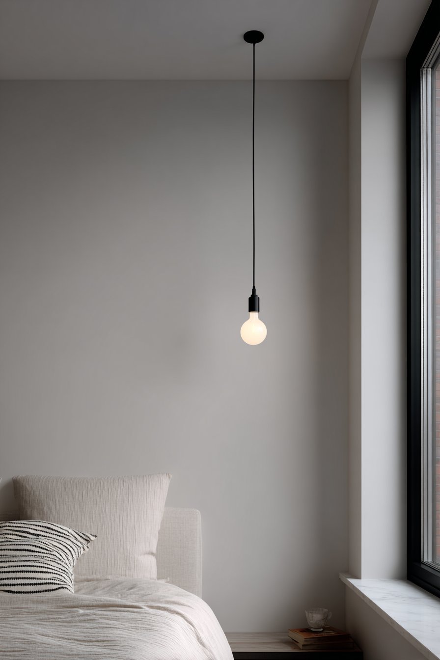 Exposed Bulb Pendant Bedside Lighting