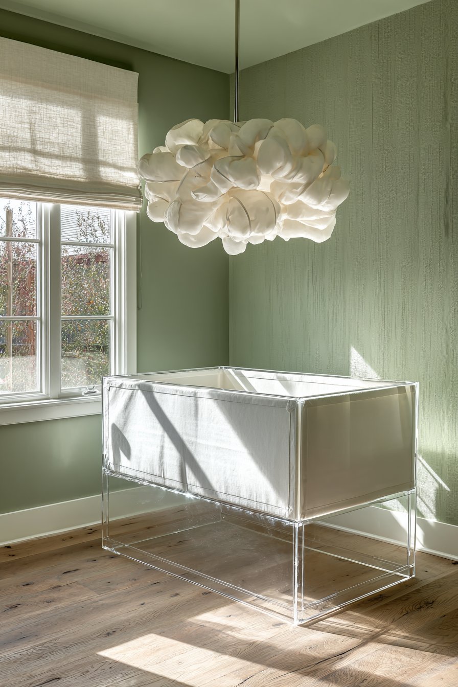 Modern Acrylic Panel Crib