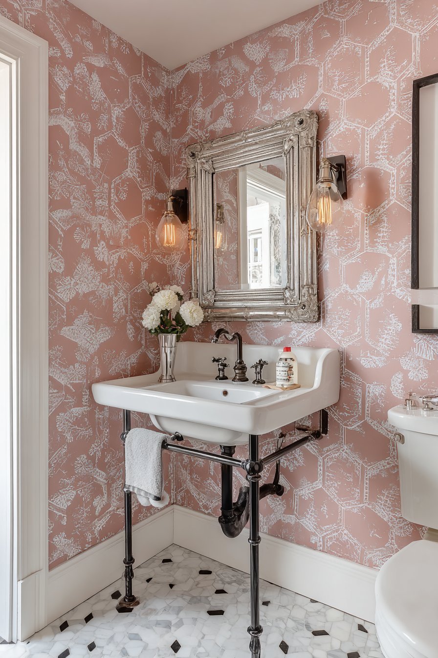 Elegant Powder Room with Pedestal Sink