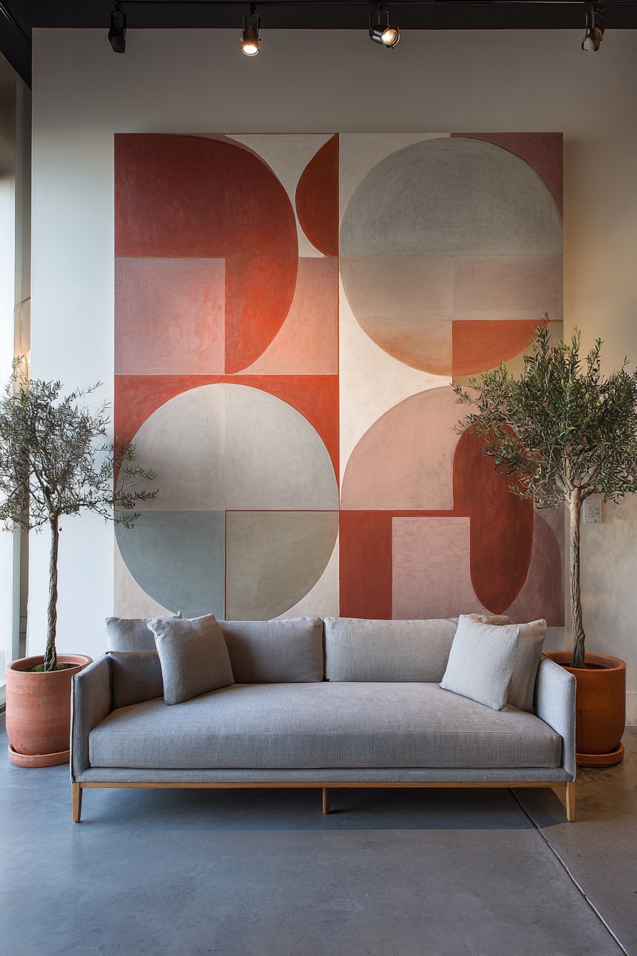 Custom Geometric Painted Mural