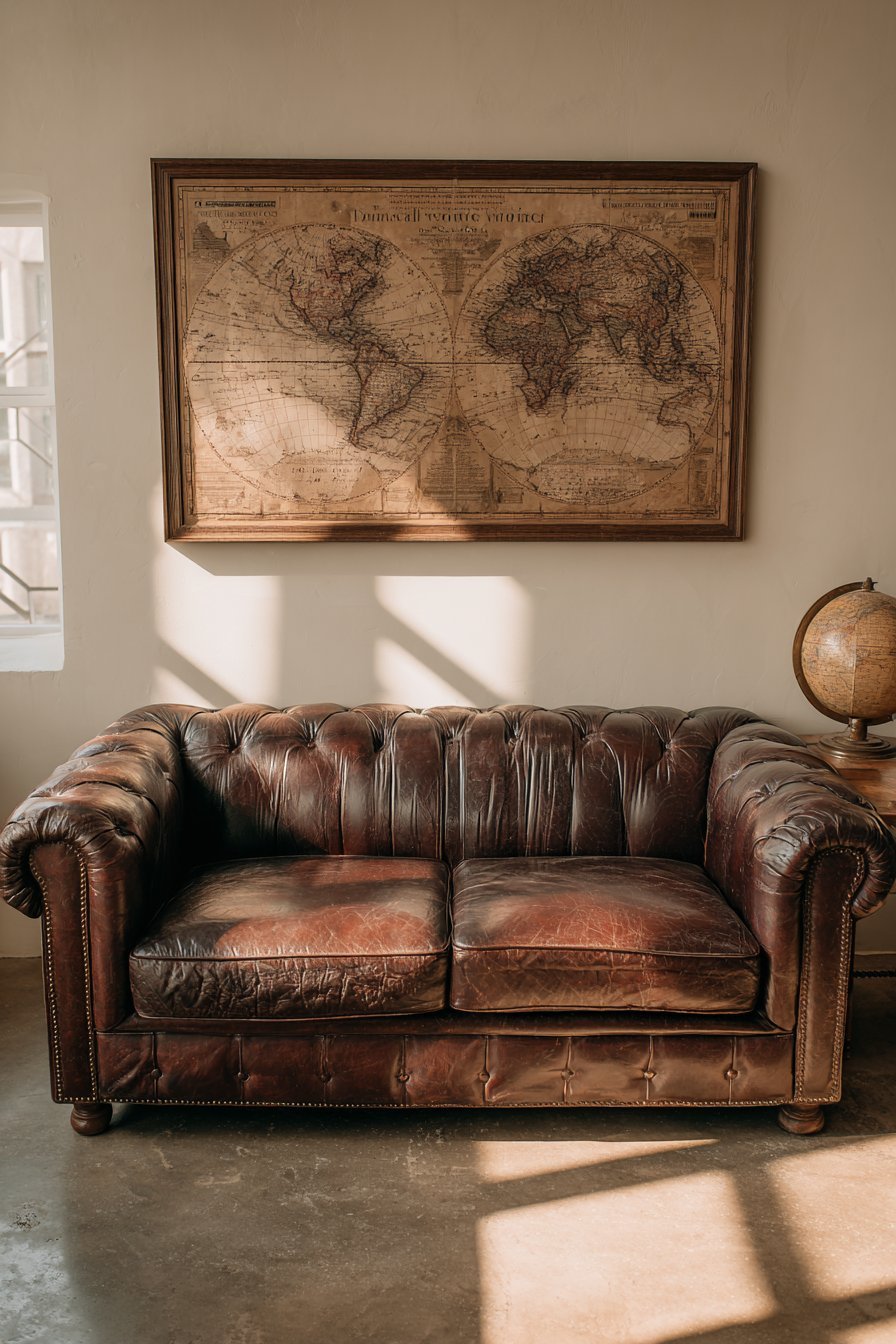Large-Scale Antique Map Focal Point