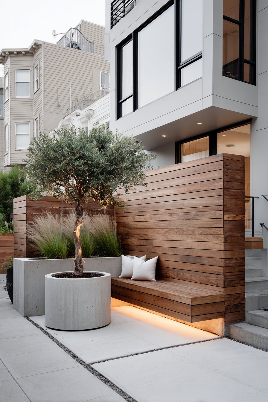 Minimalist Concrete Paver Courtyard