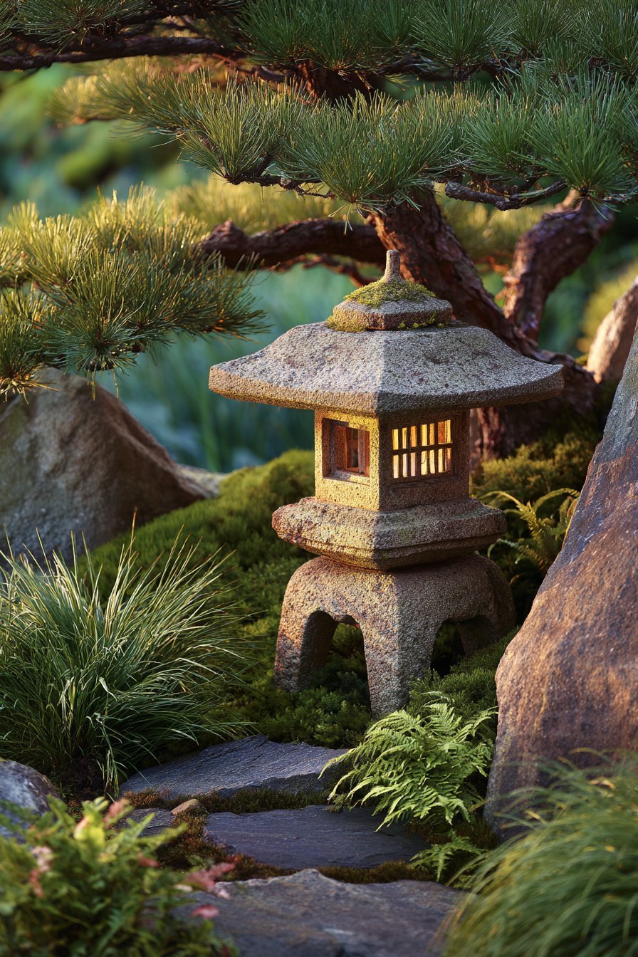 Traditional Stone Lantern as Focal Point