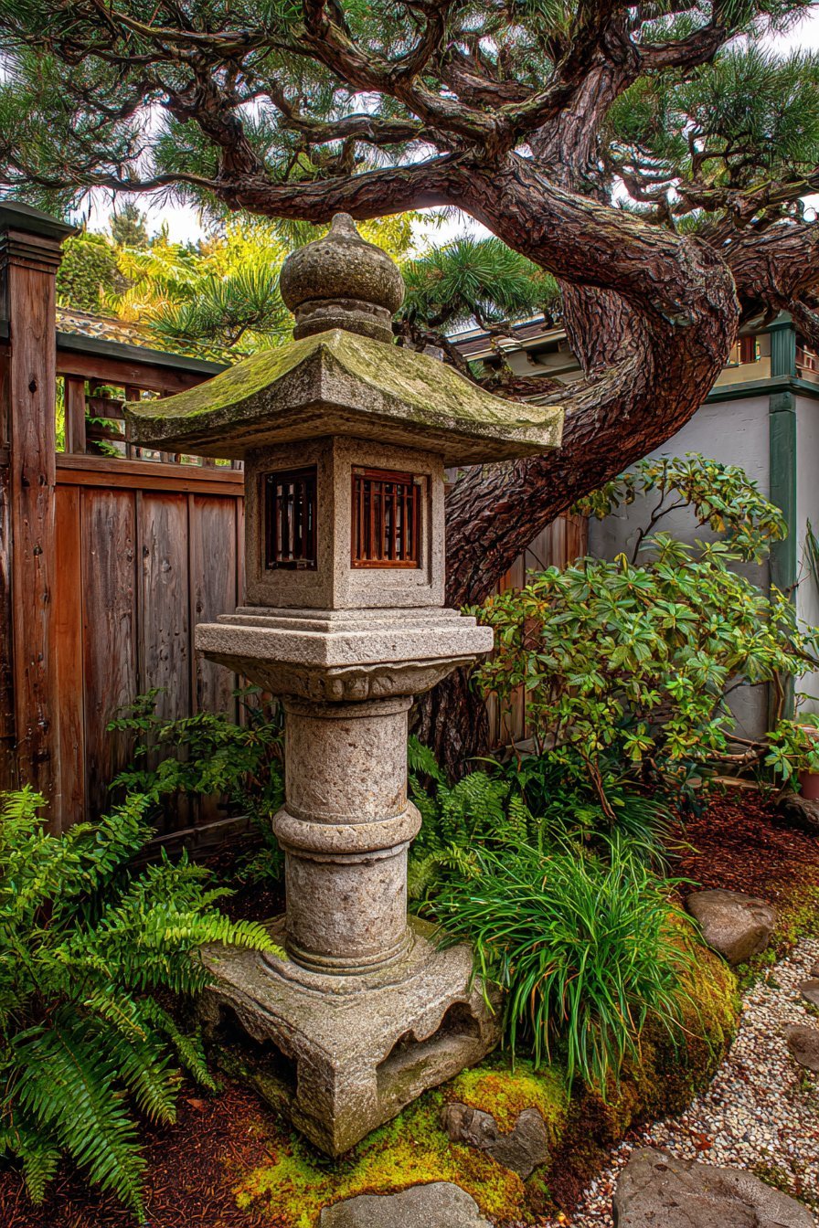 Traditional Stone Lantern as Focal Point