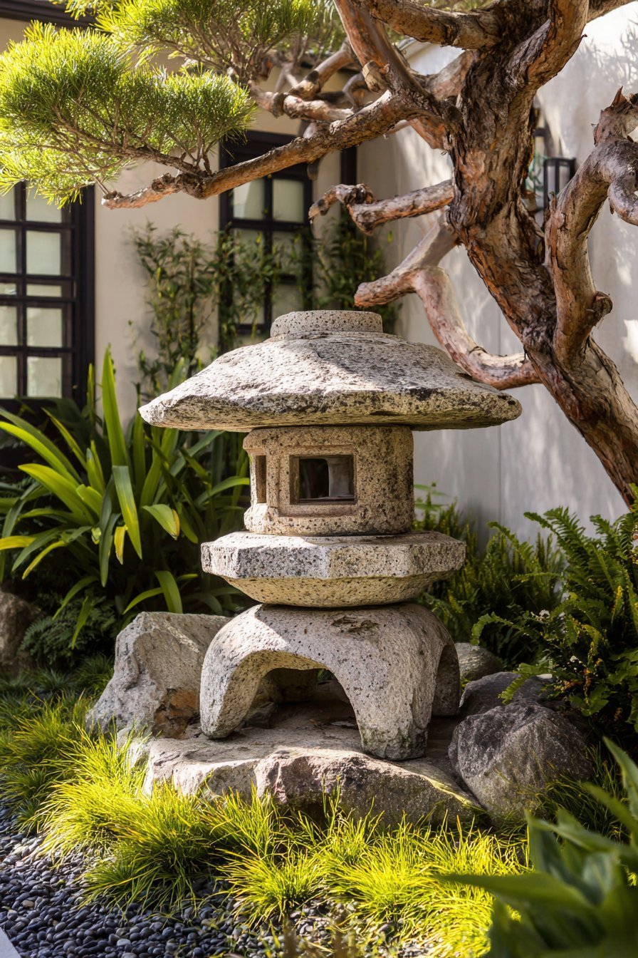 Traditional Stone Lantern as Focal Point