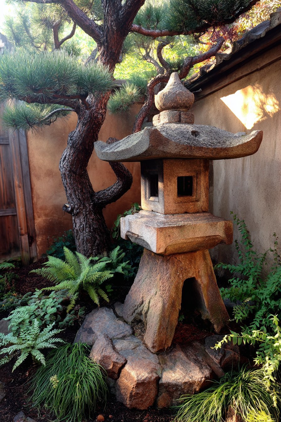 Traditional Stone Lantern as Focal Point