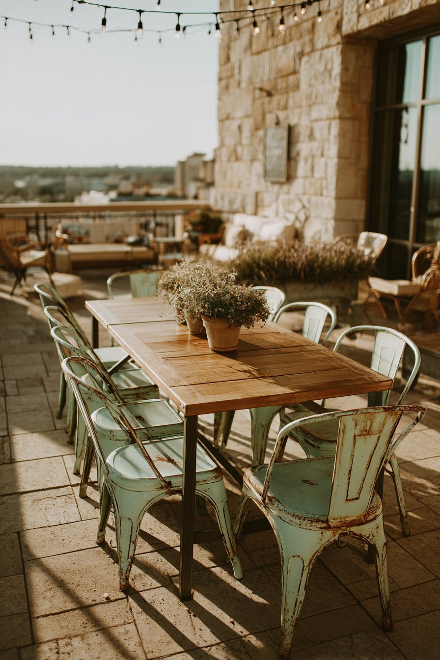Relaxed Patio with Chippy Metal Chairs