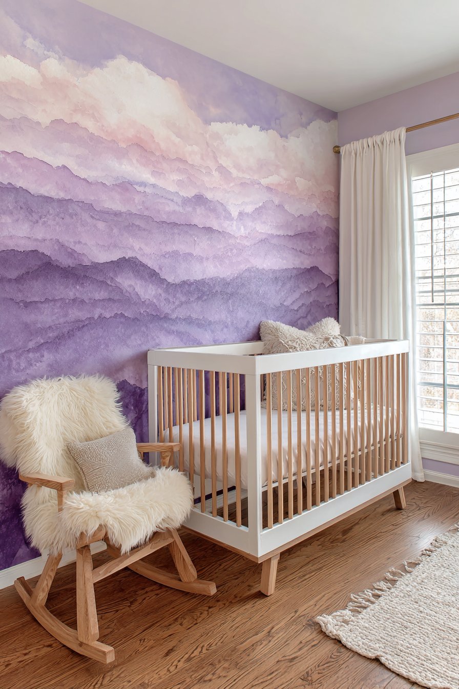 Serene Lavender to Cream Gradient