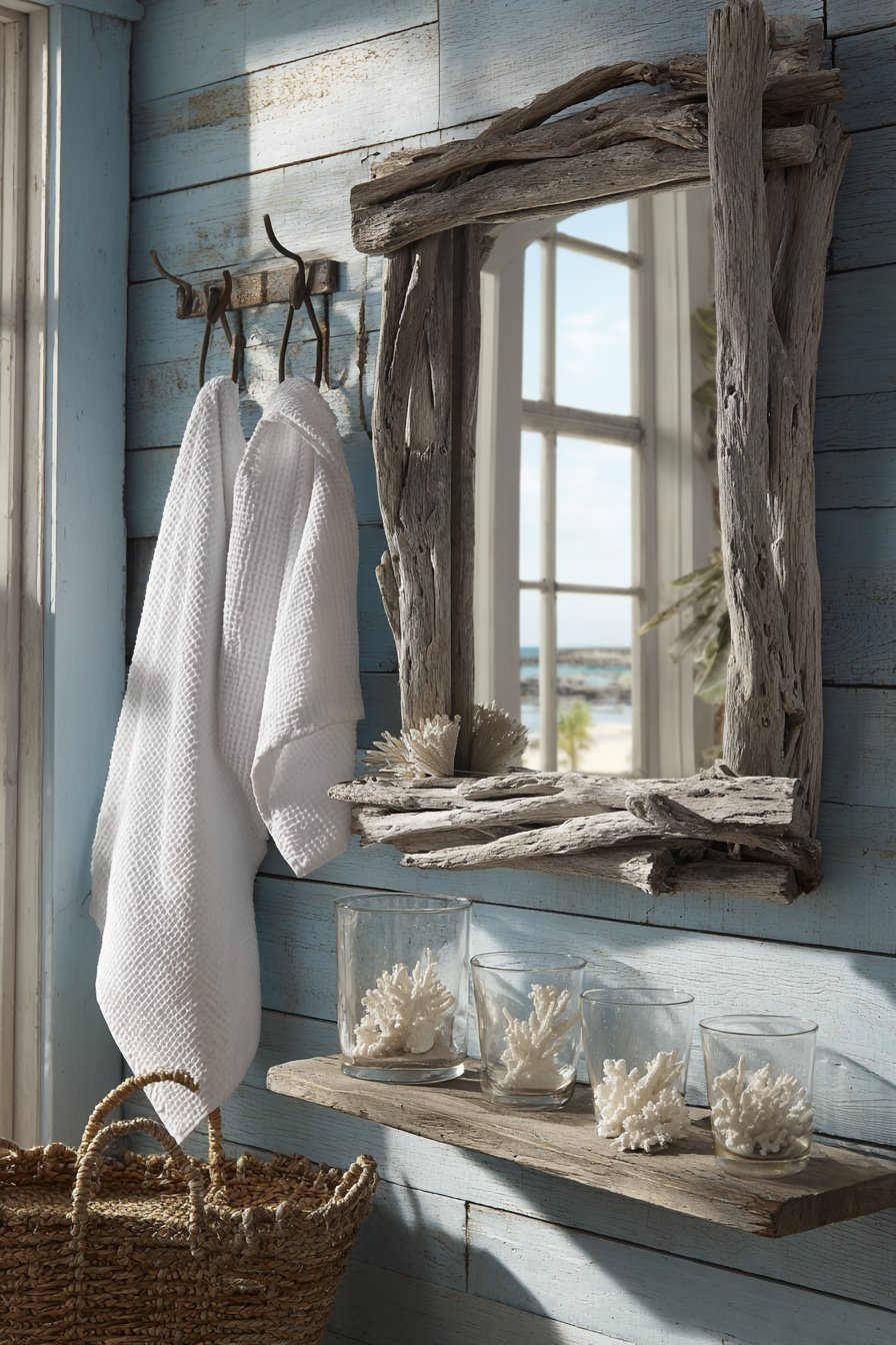 Coastal Driftwood Mirror Frame